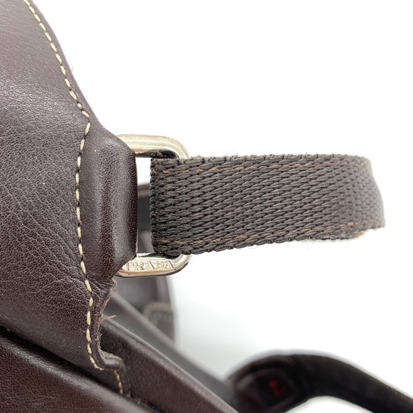 Prada Brown Leather Canvas Platform Sandals - Picture 10 of 11